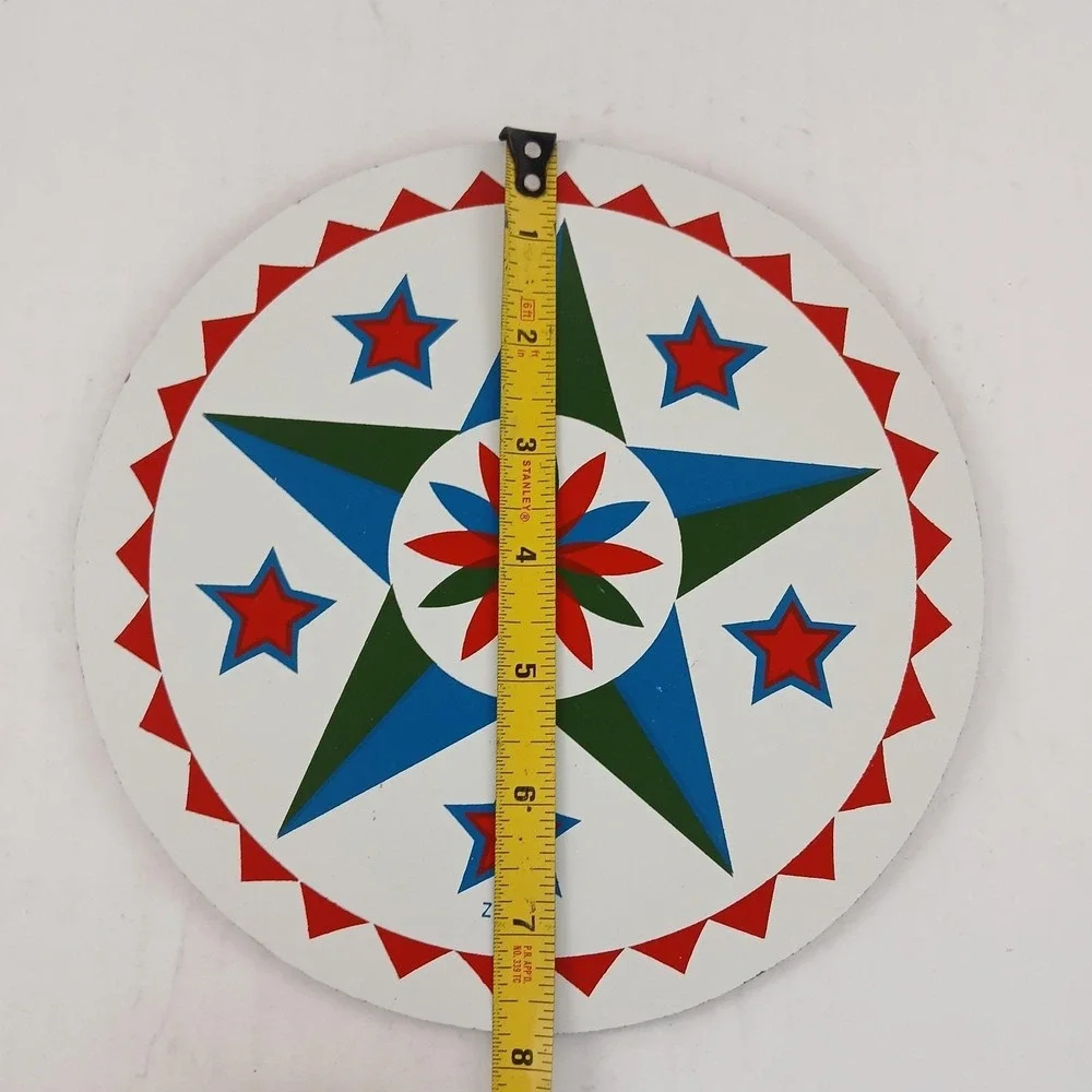 Vtg Zook Trivet Wall Art Pennsylvania  Dutch Star Flower Kitschy MCM 7.75